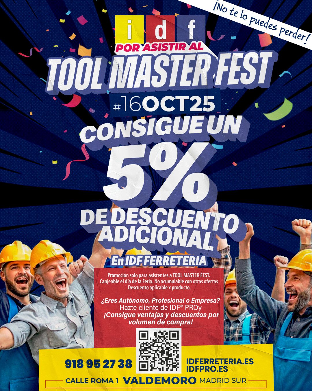 5% de descuento adicional para todos los asistentes al TOOL MASTER FEST en IDF Ferreter&iacute;a